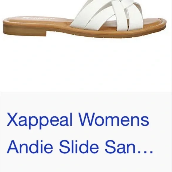 SALE:  Xappeal White Sandals with Criss-Cross Straps, wore once only - Picture 2 of 2